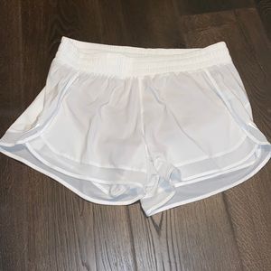 white athleta running shorts